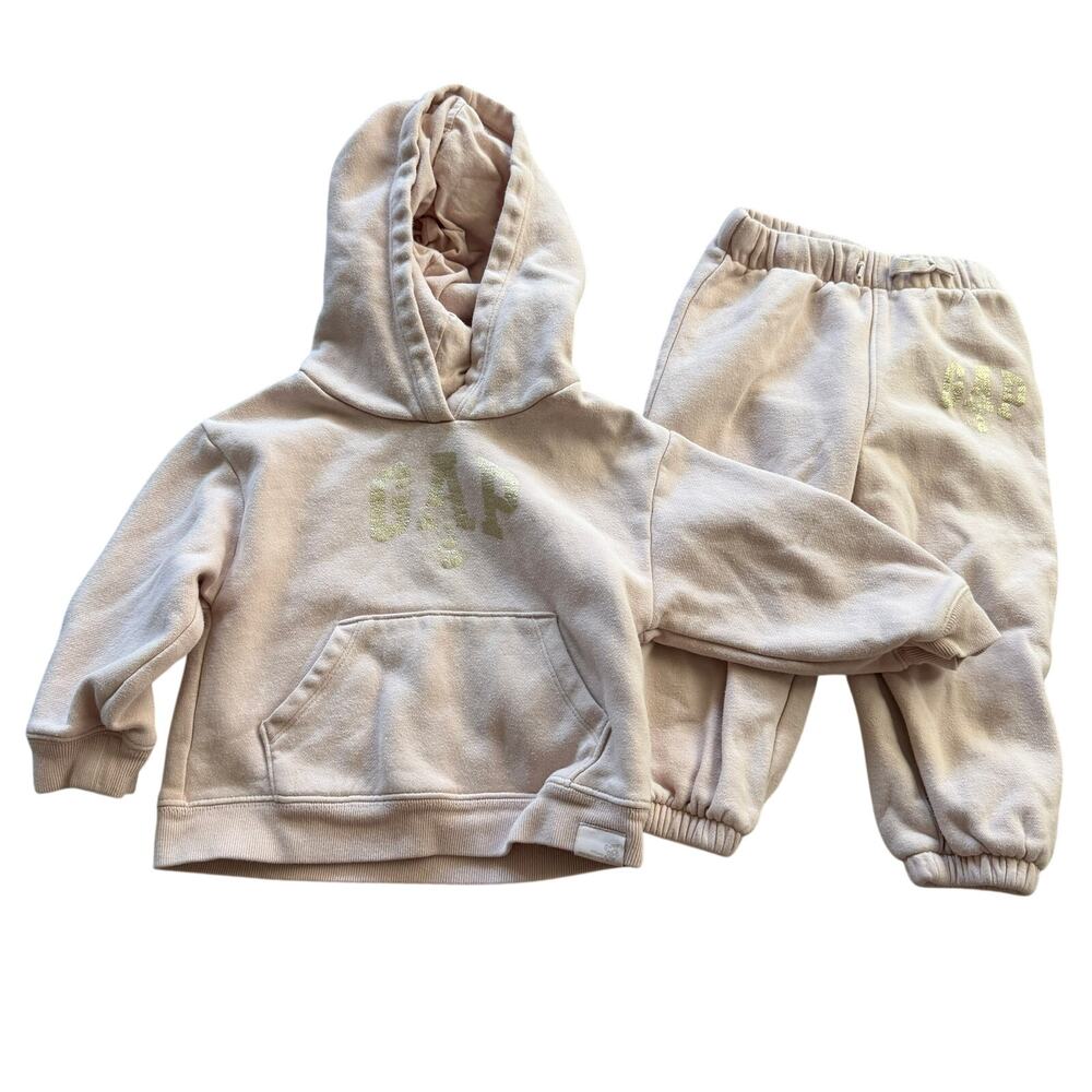 Baby Gap Jogger Set Disney Hoodie and Sweatpants Pink Girls 2T